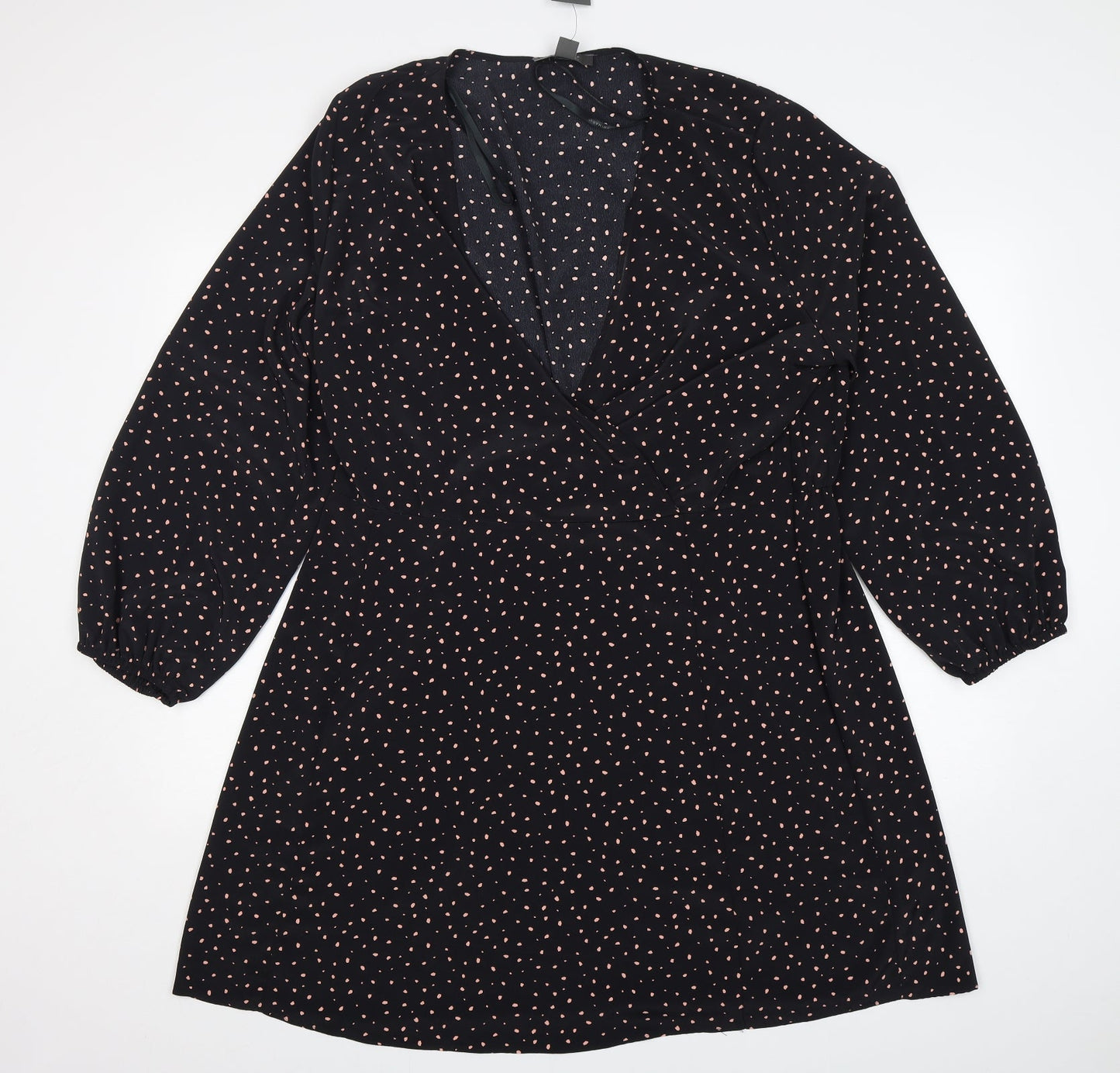 Primark Womens Multicoloured Polka Dot Polyester A-Line  Size 20  V-Neck