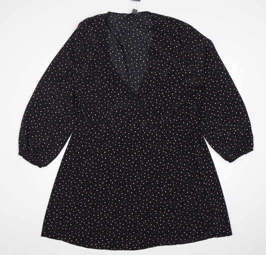 Primark Womens Multicoloured Polka Dot Polyester A-Line  Size 20  V-Neck