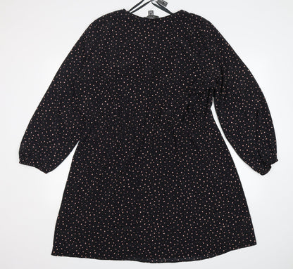 Primark Womens Multicoloured Polka Dot Polyester A-Line  Size 20  V-Neck