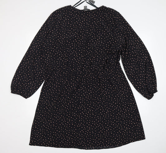 Primark Womens Multicoloured Polka Dot Polyester A-Line  Size 20  V-Neck