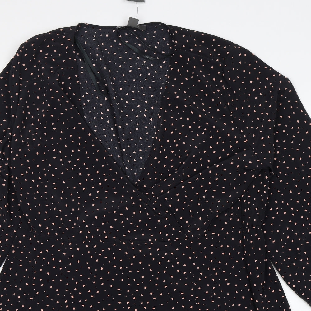 Primark Womens Multicoloured Polka Dot Polyester A-Line  Size 20  V-Neck