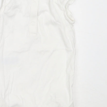 Marks and Spencer Girls White  Cotton Babygrow One-Piece Size 12-18 Months