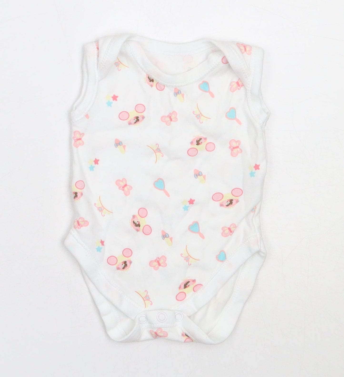 Dunnes Stores Girls White  Cotton Babygrow One-Piece Size Newborn