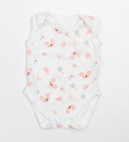 Dunnes Stores Girls White  Cotton Babygrow One-Piece Size Newborn