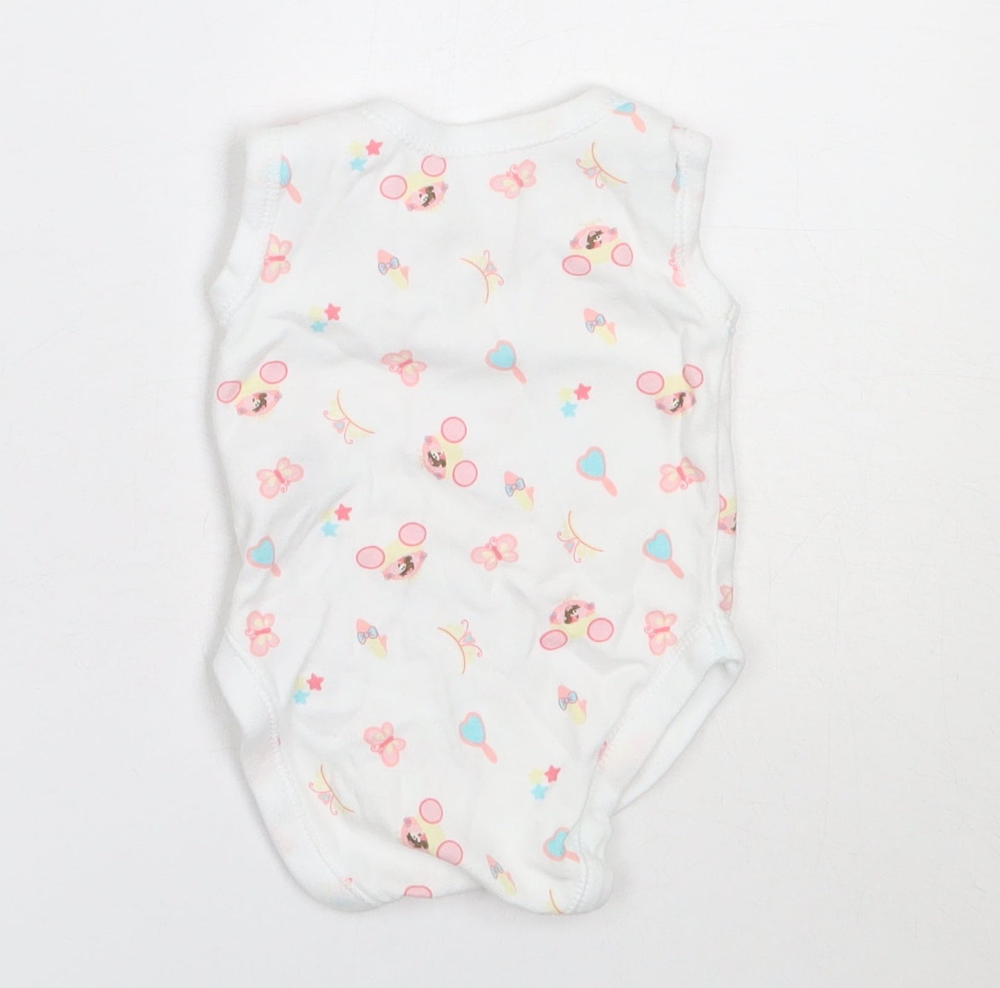 Dunnes Stores Girls White  Cotton Babygrow One-Piece Size Newborn