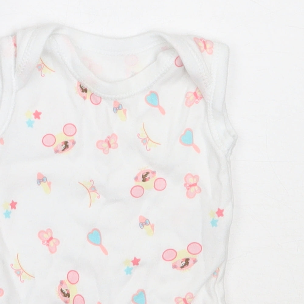 Dunnes Stores Girls White  Cotton Babygrow One-Piece Size Newborn