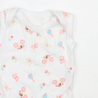 Dunnes Stores Girls White  Cotton Babygrow One-Piece Size Newborn