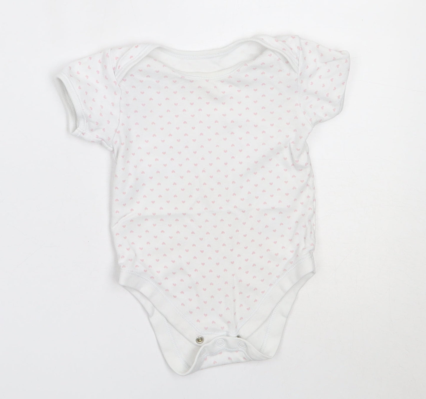 George Girls White  Cotton Babygrow One-Piece Size 12-18 Months