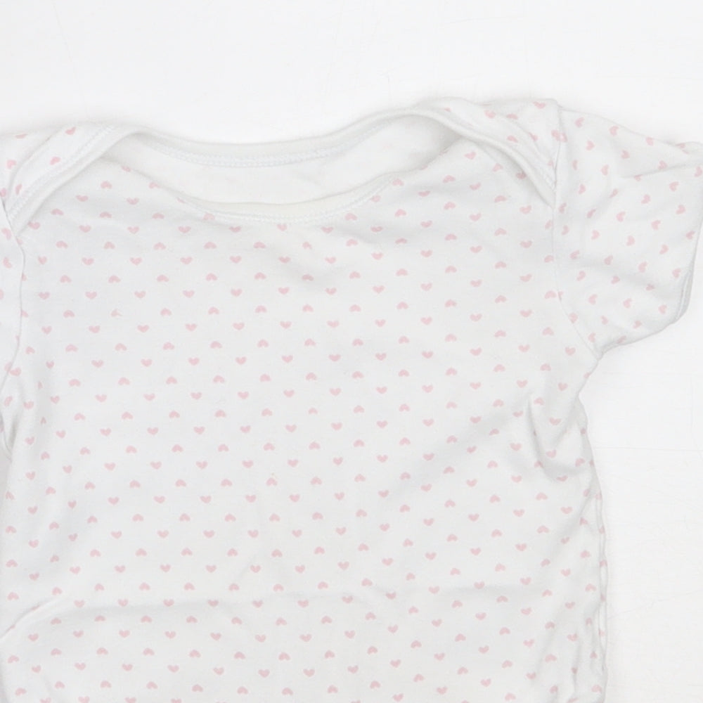 George Girls White  Cotton Babygrow One-Piece Size 12-18 Months