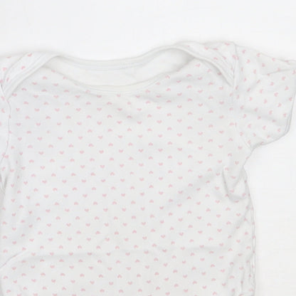 George Girls White  Cotton Babygrow One-Piece Size 12-18 Months