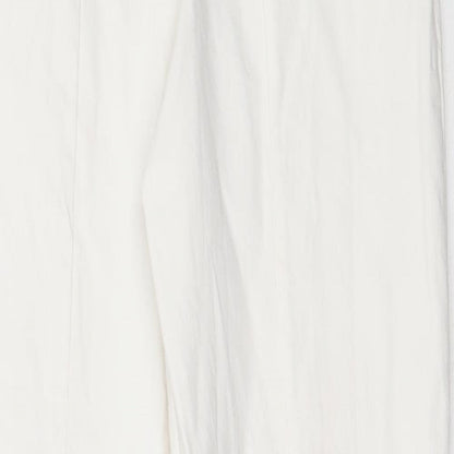 Vesper Womens White  Viscose Capri Trousers Size 8 L27.5 in Regular