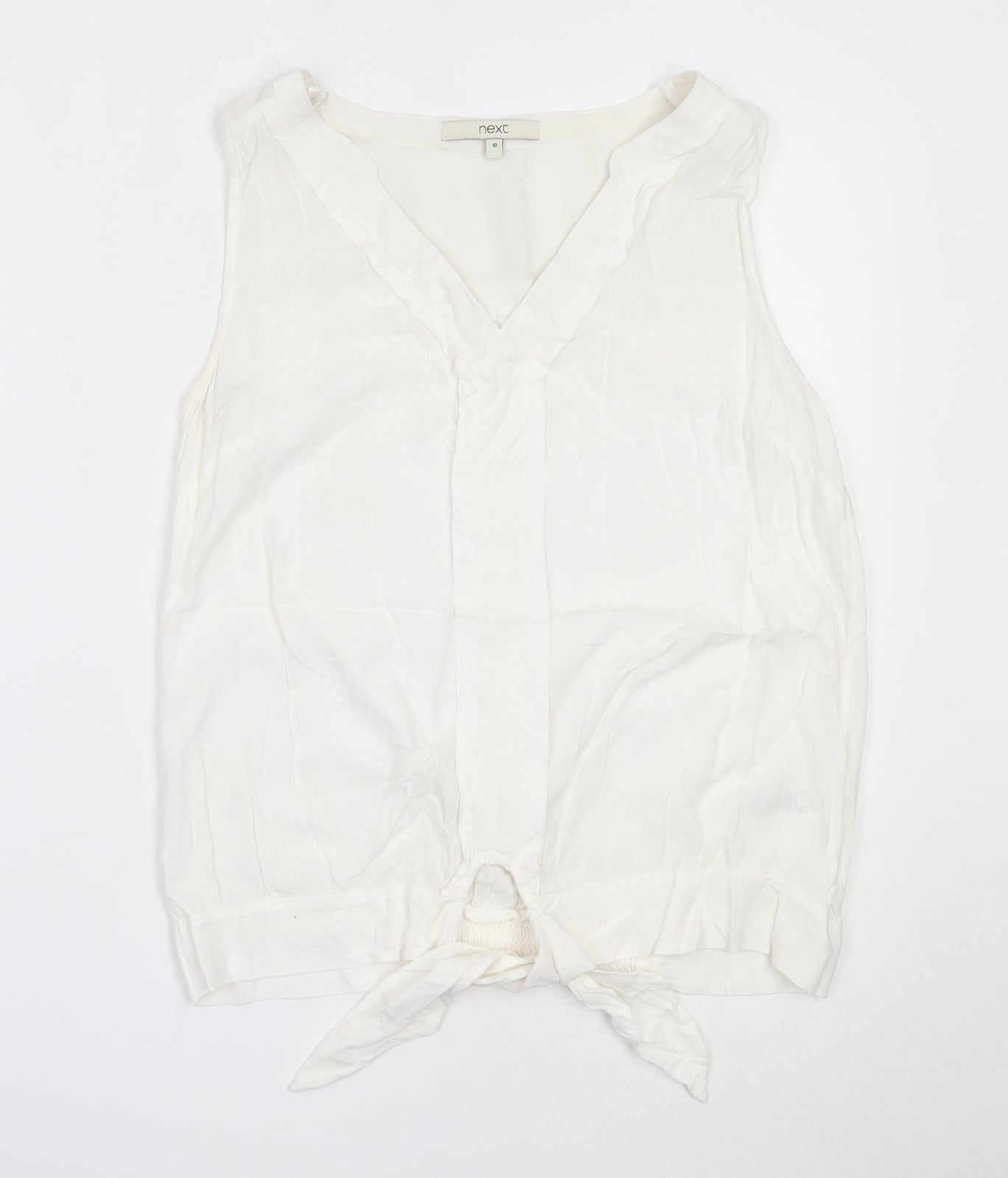 Womens UK Size 10 NEXT White Basic Blouse