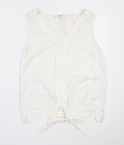 Womens UK Size 10 NEXT White Basic Blouse
