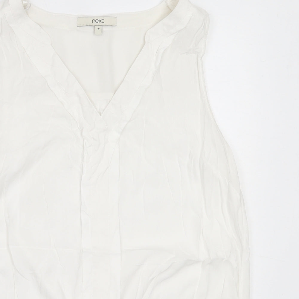 Womens UK Size 10 NEXT White Basic Blouse