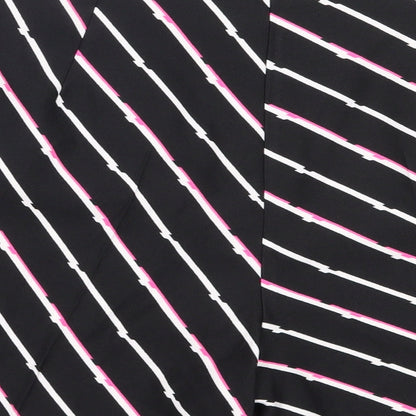 F&F Womens Black Striped Polyester Hot Pants Shorts Size 16  Regular