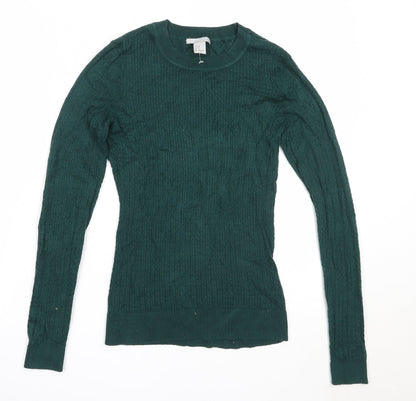 Womens UK Size XS H&M Green Pullover Jumper
