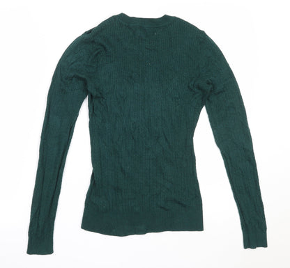 Womens UK Size XS H&M Green Pullover Jumper