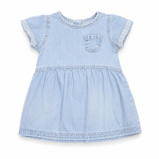 NEXT Girls Blue  Cotton Fit & Flare  Size 9-12 Months  Round Neck