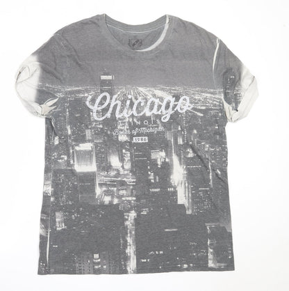 NEXT Mens Grey  Polyester  T-Shirt Size XL Round Neck  - chicago