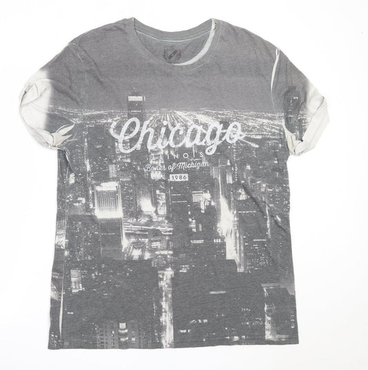 NEXT Mens Grey  Polyester  T-Shirt Size XL Round Neck  - chicago