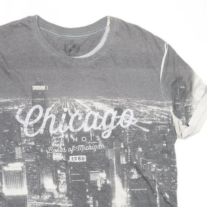 NEXT Mens Grey  Polyester  T-Shirt Size XL Round Neck  - chicago