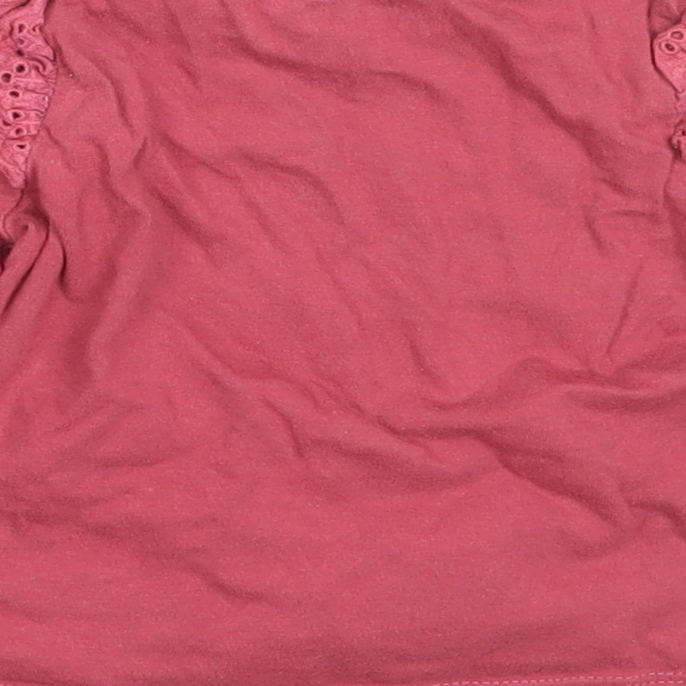 F&F Girls Pink  Cotton Basic T-Shirt Size 0-3 Months Round Neck