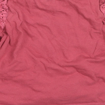 F&F Girls Pink  Cotton Basic T-Shirt Size 0-3 Months Round Neck