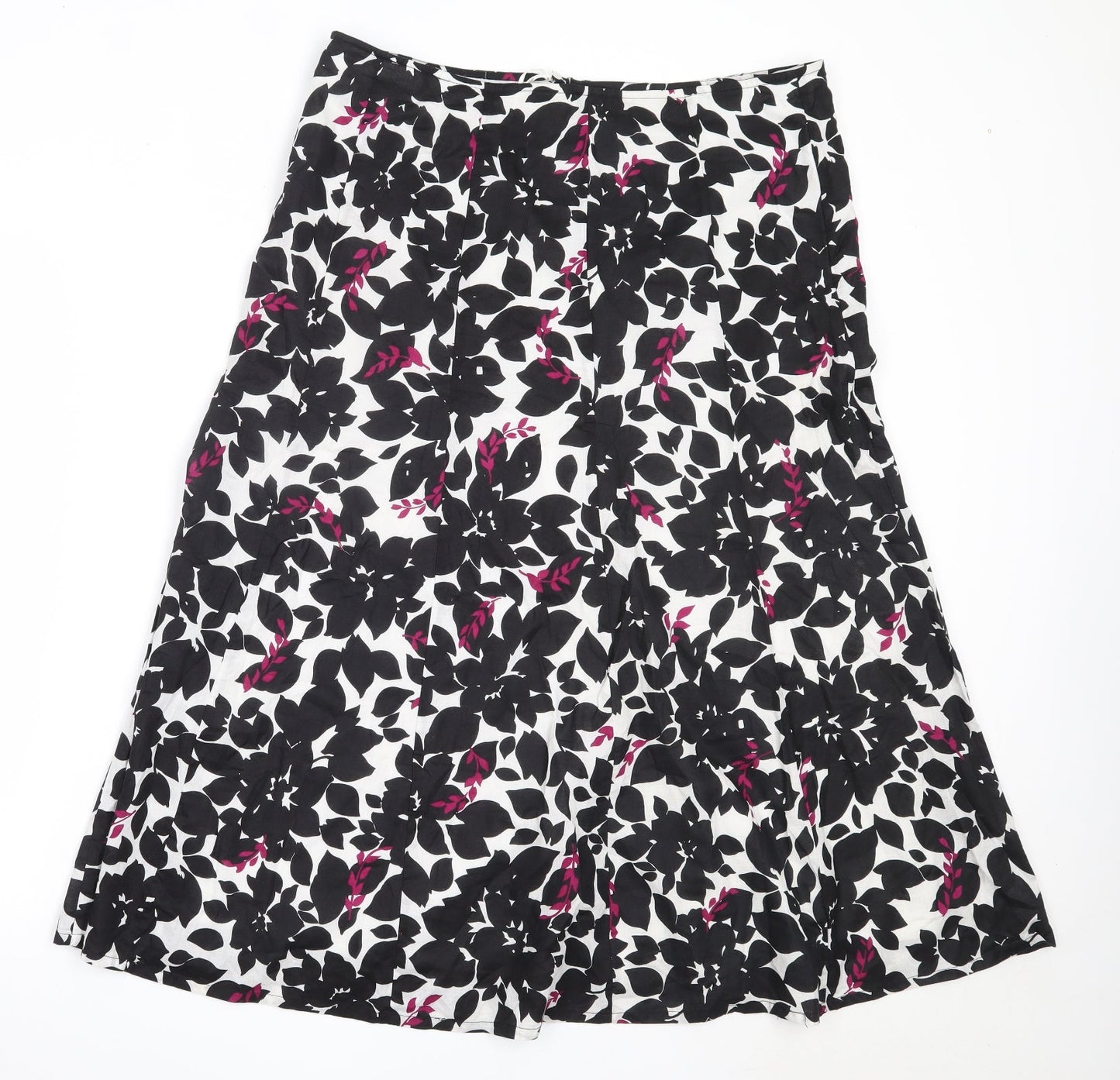 Debenhams Womens Black  Cotton Flare Skirt Size 14