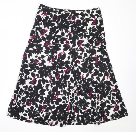 Debenhams Womens Black  Cotton Flare Skirt Size 14