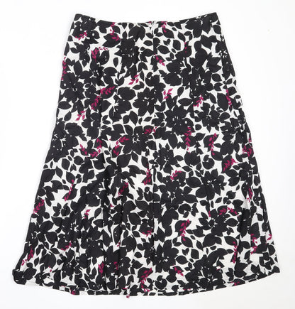 Debenhams Womens Black  Cotton Flare Skirt Size 14