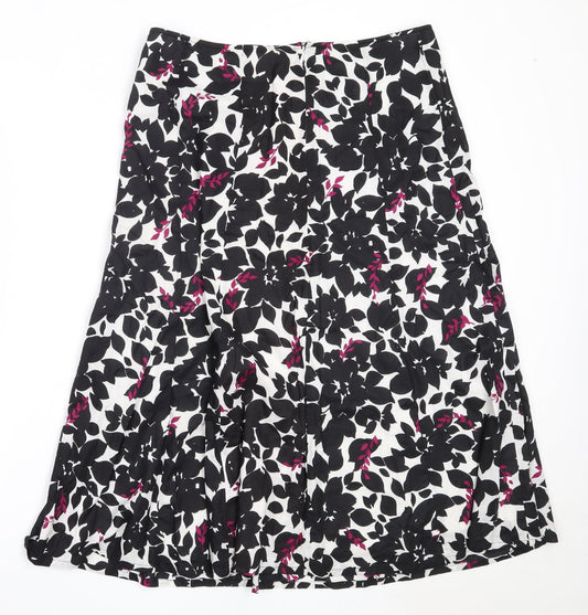 Debenhams Womens Black  Cotton Flare Skirt Size 14