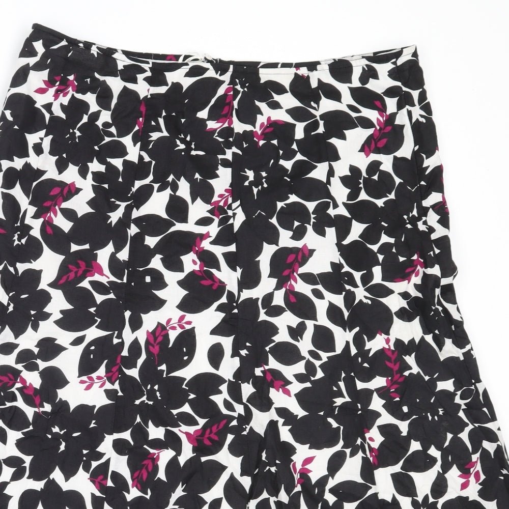 Debenhams Womens Black  Cotton Flare Skirt Size 14