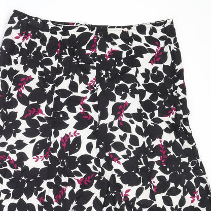 Debenhams Womens Black  Cotton Flare Skirt Size 14