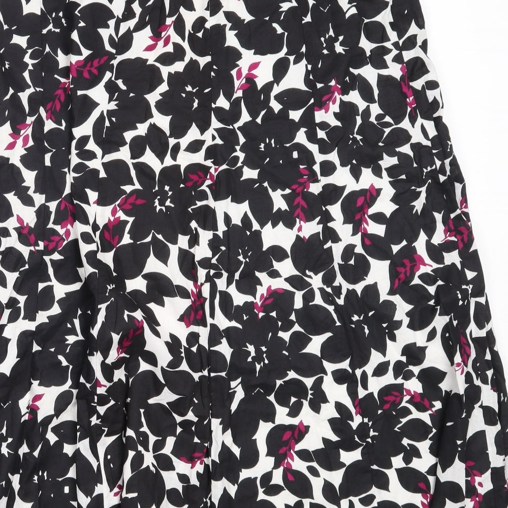 Debenhams Womens Black  Cotton Flare Skirt Size 14