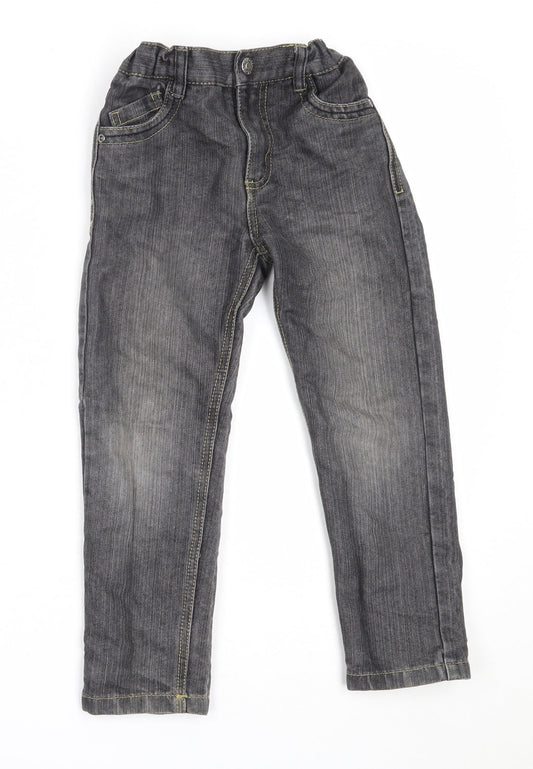 Primark Boys Grey  Cotton Straight Jeans Size 5-6 Years  Regular