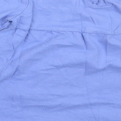 George Girls Blue  Cotton Basic T-Shirt Size 12-18 Months Round Neck