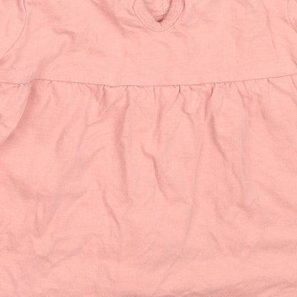 George Girls Pink  Cotton Basic T-Shirt Size 12-18 Months Round Neck