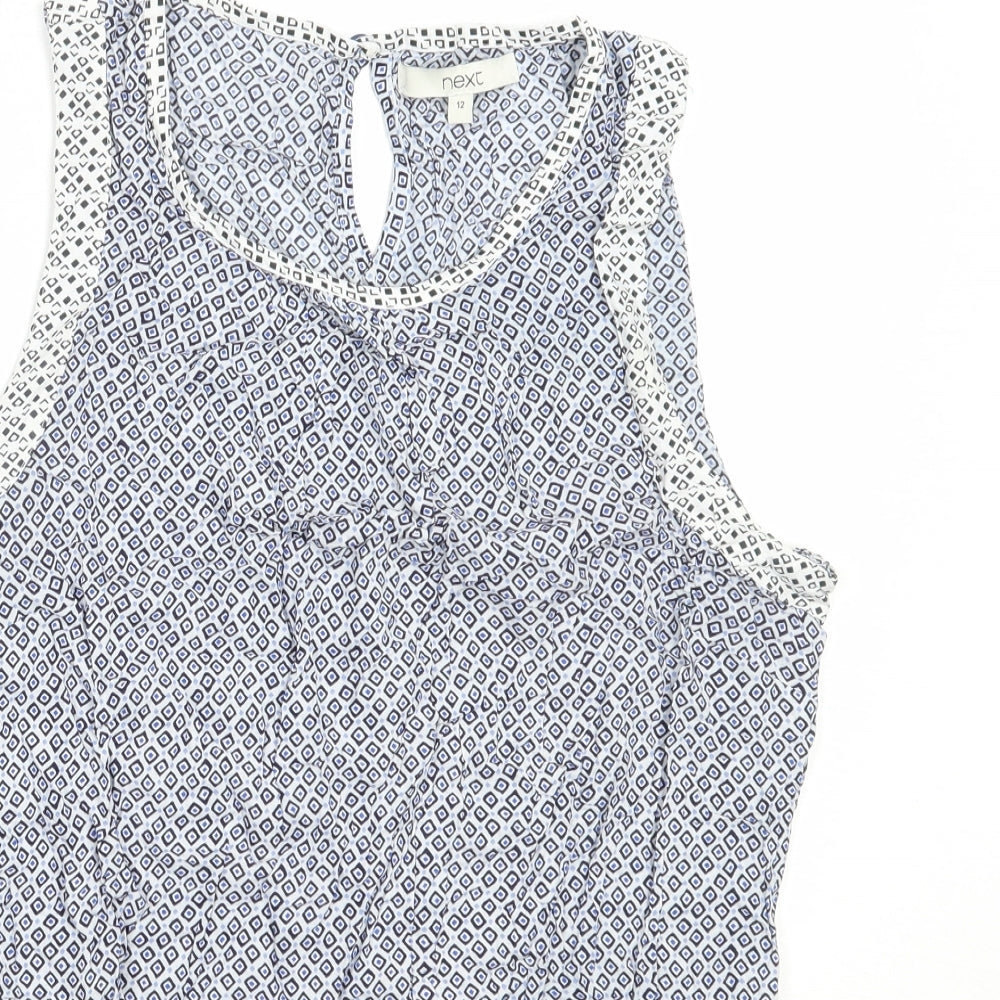 Womens UK Size 12 NEXT Blue Basic Blouse