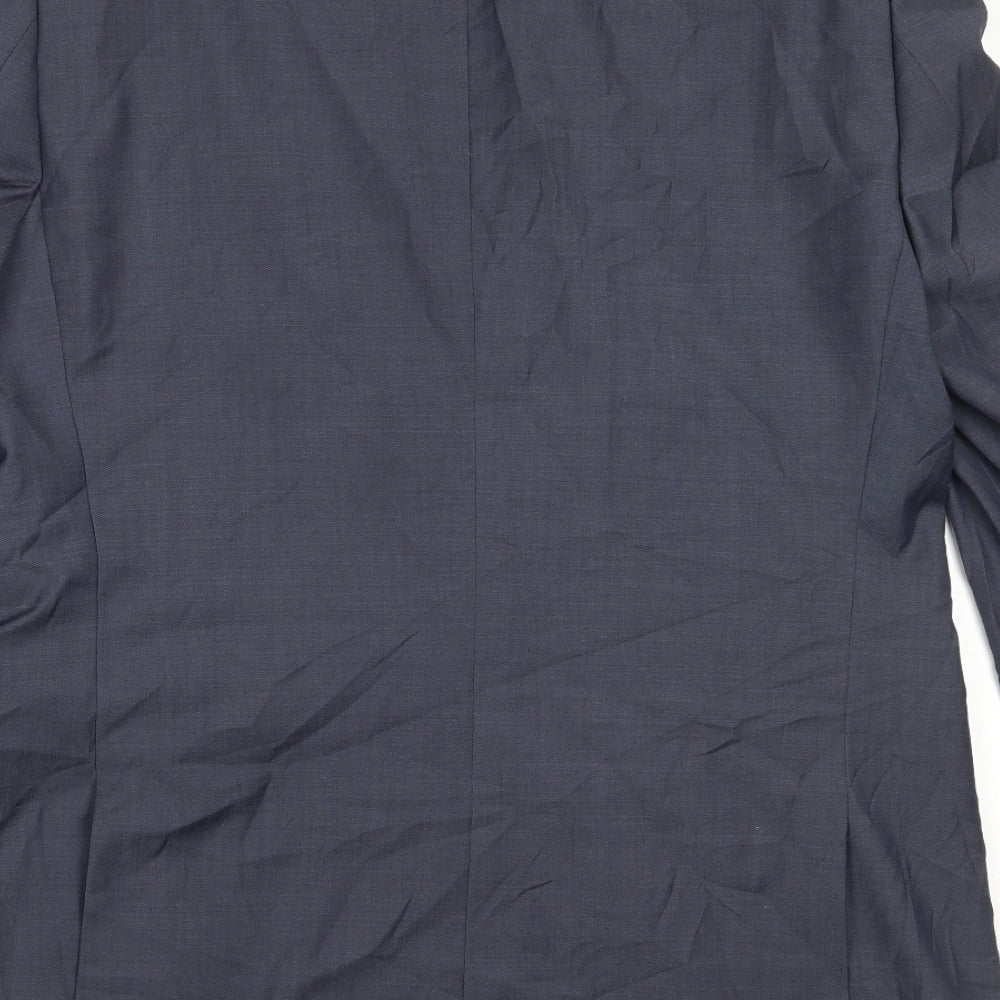 Van Kollem Mens Blue  Wool Jacket Blazer Size 44