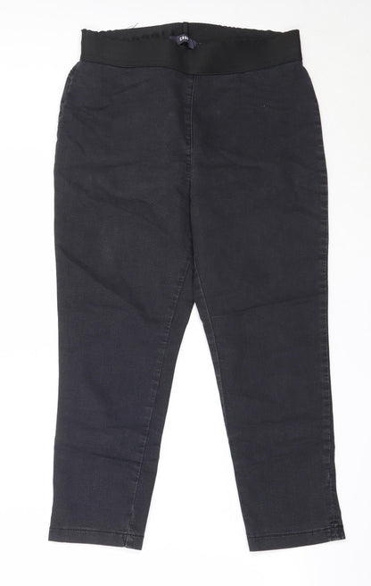 Marks and Spencer Womens Black  Cotton Cropped Jeans Size 10 L22.5 in Regular