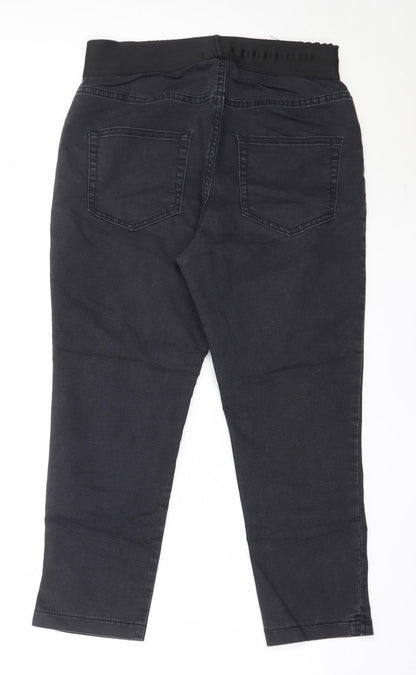 Marks and Spencer Womens Black  Cotton Cropped Jeans Size 10 L22.5 in Regular