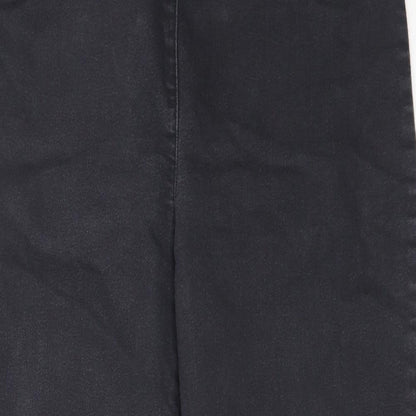 Marks and Spencer Womens Black  Cotton Cropped Jeans Size 10 L22.5 in Regular