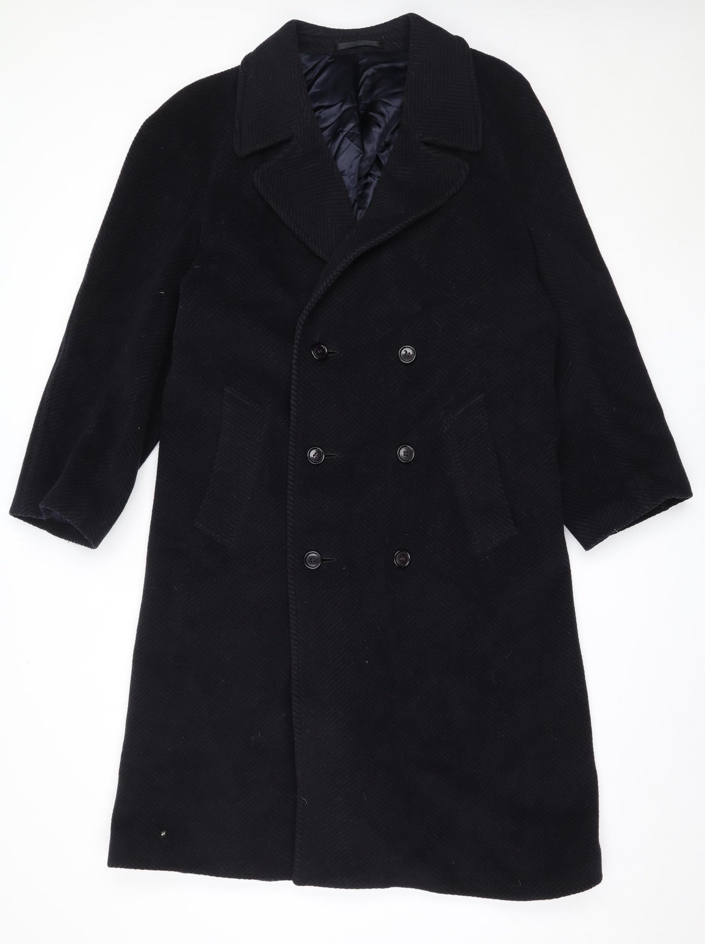 Mens UK Size 38 BHS Blue Overcoat