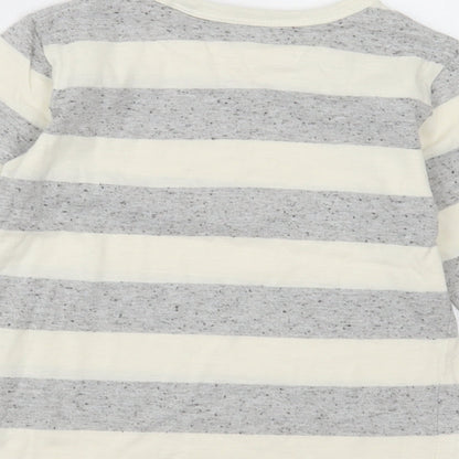 NEXT Boys Grey Striped Polyester Basic Casual Size 2-3 Years Crew Neck Pullover