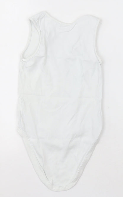 NEXT Girls White  Cotton Bodysuit One-Piece Size 2-3 Years  Button - Unisex