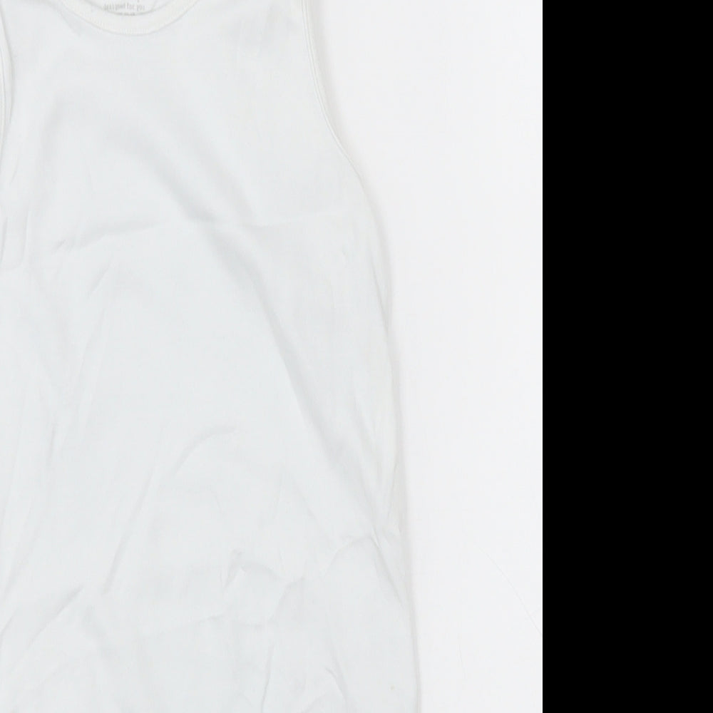 NEXT Girls White  Cotton Bodysuit One-Piece Size 2-3 Years  Button - Unisex