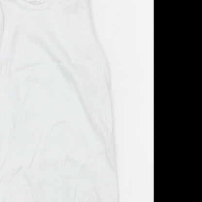 NEXT Girls White  Cotton Bodysuit One-Piece Size 2-3 Years  Button - Unisex