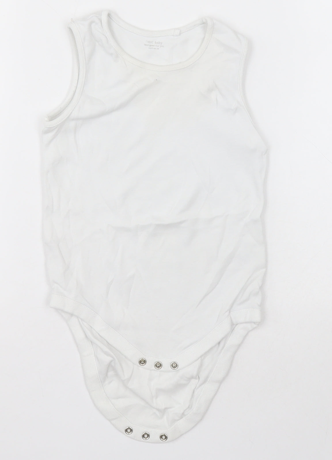NEXT Girls White  Cotton Bodysuit One-Piece Size 2-3 Years  Button - Unisex