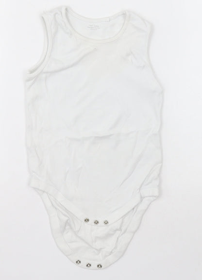 NEXT Girls White  Cotton Bodysuit One-Piece Size 2-3 Years  Button - Unisex