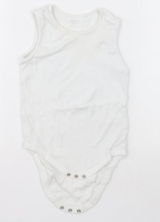 NEXT Girls White  Cotton Bodysuit One-Piece Size 2-3 Years  Button - Unisex